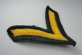 US Army rangen set (1 streep) - Private - geel op donkergroen - origineel