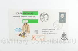 KMARNS Korps Mariniers Herinnering Rotterdam 10 mei 1940 envelop met postzegels - 19 x 10 cm - origineel