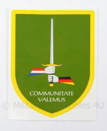 Nederlands Duitse Korps voertuig sticker - Communitate Valumus - afmeting 9 x 11 cm - origineel