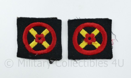 Britse WW2 Western Command Formation Sign arm badge PAAR - 7 x 3 cm - origineel