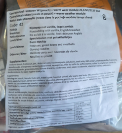 1 zak Nederlandse leger 24uurs rantsoenen Maaltijd zak 24 Hour Operationeel Rantsoen W(Pouch) + Warm Weer module   +/- 5100 kcal - Best Before December 2026