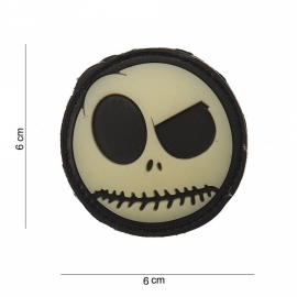 Embleem 3D PVC Nightmare Smiley rond - met klittenband - 6 cm. diameter