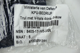 KLU Koninklijke Luchtmacht trui met V-hals donkerblauw - 50% wol, 30% acryl en 20% polyamide - maat 6 - nieuw in verpakking - origineel