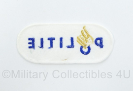 Politie mouw embleem wit - 9,5 x 4 cm - origineel