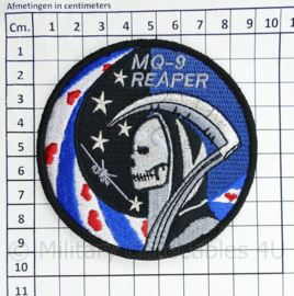 KLu Koninklijke Luchtmacht embleem MQ-9 Reaper - met klittenband  - 9 cm. diameter