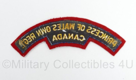 Canadese leger Princess of Wales Own Regiment Canada shoulder title - 16 x 5 cm - origineel