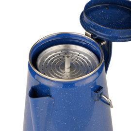 Emaille koffie percolator - blauw