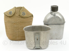 WO2 US veldfles set RVS beker en fles 1943 - origineel