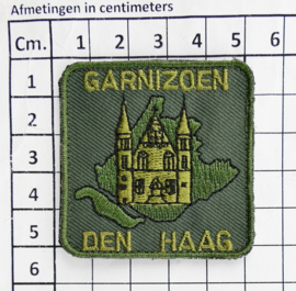 KL Nederlandse leger Garnizoen Den Haag borstembleem - met klittenband - afmeting 5 x 5 cm - origineel