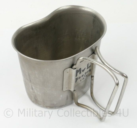 US Army RVS veldfles beker - ongestempeld - 13 x 10 x 8½ cm - origineel