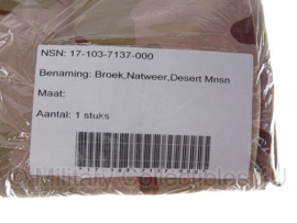 KL Nederlandse leger Desert regenbroek Goretex bilaminaat - maat 8595/9000 - NIEUW in verpakking - origineel