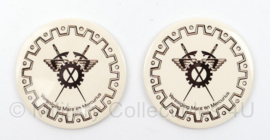 Defensie Vereniging Mars en Mercurius onderzetter paar - nieuw in verpakking - diameter 9 cm -origineel