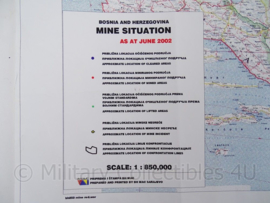 Leger Topografische kaart Bosnia Herzegowina Mine Situation 1:850 000 - 46 x 46 cm - origineel