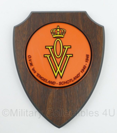 Oorlogsvrijwilligers Engeland - Schotland 1940 - 1946 OVW wandbord - 14 x 1,5 x 19 cm - origineel