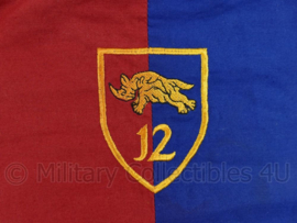 KL Nederlandse leger halsdoek 12e Gemechaniseerde Brigade  - rood/blauw - origineel