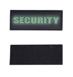 Embleem Security - fluorescerende tekst - met klittenband - 3D PVC - 8,6 x 3,3 cm