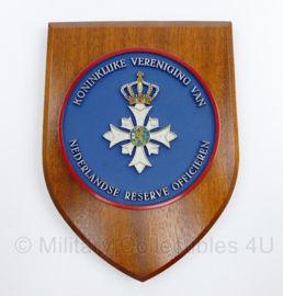 Wandbord Koninklijke vereniging van Nederlandse Reserve officieren  - 14 x 1,5 x 19 cm - origineel