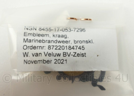 KM Marinebrandweer kraag embleem paar 2021 - 3½ x 3 cm - nieuw in verpakking - origineel