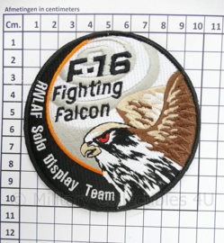 F-16 Fighting Falcon RNLAF Solo Display Team patch - met klittenband - diameter 10 cm