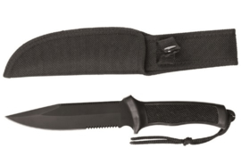 Survival mes Combat Knife - zwart lemmet