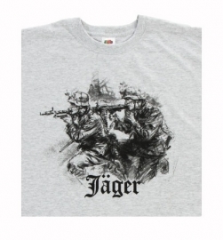 T shirt Jäger - grijs - Merk Fruit of the Loom