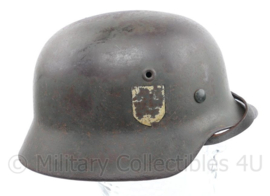 WO2 Duitse M40 Waffen SS Single decal helm ET66 - zeldzaam - met dome stempel - origineel