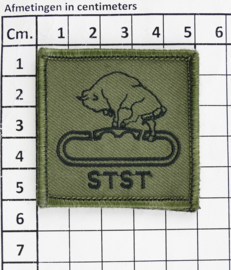KL Nederlandse leger STST Staf en Stafverzorgingscompagnie borstembleem - met klittenband - 5 x 5 cm - origineel