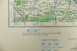 WW2 British War Office map 1943 Central Europe Nurnberg - 83 x 63,5 cm - origineel