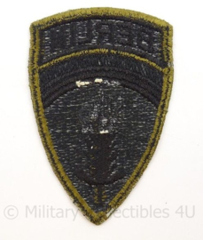 US Army embleem SHAEF Berlin eenheid - net naoorlogs - subdued cut edge - afmeting 6 x 10,5 cm - origineel