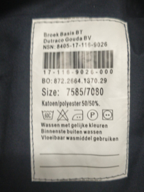 Koninklijke Marine blauwe Broek Basis BT boordtenue Broek - ONGEDRAGEN - meerdere maten - 8595/7080 of 8595/9000  - origineel