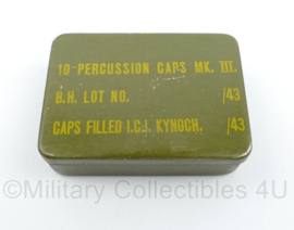 WO2 Britse metalen box 1943 voor Box 10 Percussion caps MKIII 1943 - origineel