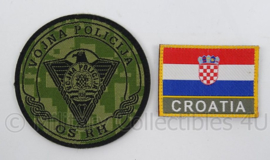 Kroatische Politie emblemen set - nieuwste model camo - doorsnede 9 cm - origineel