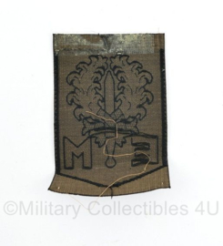 Defensie GVT eenheid mouw embleem zwart - zeldzaam omgekeerde kleuren -  1e Divisie 7 december - 8 x 5 cm