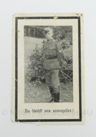 WO2 Duits Bidprentje Willi Friedrich Obergefreiter Panzerjager abteilung  - 1943 gefallen - origineel
