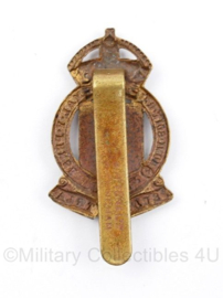 Wo2 Brits Royal Army Ordnance Corps R.A.O.C 'Sua Tela Tonanti' Cap badge King's crown - 5 x 2,5 cm - origineel