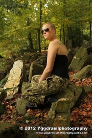 Fotoshoot met model in US legerkleding