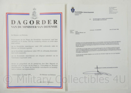 KMAR Koninklijke Marechaussee dagorder document set - 30 x 21½ cm - origineel