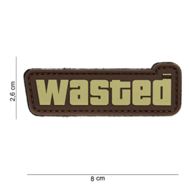 Embleem 3D PVC - met klittenband - Wasted bruin - 8 x 2,6 cm