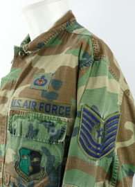 USAF US Air Force Woodland uniform Air Weather Service - rang Technical Sergeant -  met originele emblemen - maat medium-short - origineel