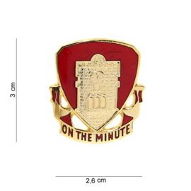 US Army 37th Field Artillery Battalion Distinctive Unit embleem unit crest metaal - 3 x 2,6 cm - maker Meyer - origineel