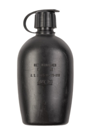 Defensie veldfles 1 liter Avon ZWART met DPM camo veldfles tas  -  ook geschikt voor drinken met AMF12 gasmasker op AMF12 NBC masker - origineel