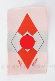 HJ hitlerjugend en BDM kleding embleem HJ cloth diamond groot BEVO - 9,5 x 5,7 cm.