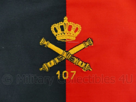 KL Nederlandse leger halsdoek 107 Afdeling Veldartillerie - zwart/rood - origineel
