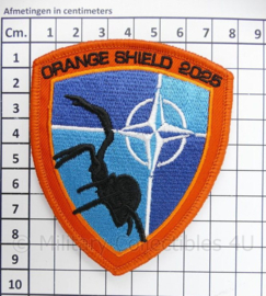 Orange Shield 2025 patch NATO - met klittenband - 9 x 8 cm
