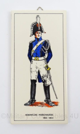 KMAR Marechaussee wandbord/tegeltje porselein 1814/1844 - afmeting 10 x 20 cm - origineel