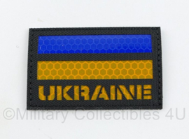 Oekrainse  leger infrarood patch UKRAINE - BLACK - met klittenband - 5 x 8 cm