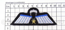 KL Nederlandse leger Parawing SLS (static line square), Barathea Verkpels KMarns - 10,5 x 4 cm