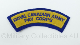 WO2 Canadese Royal Canadian Army Pay Corps shoulder title - 13,5 x 5,5  cm - origineel