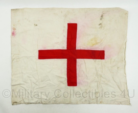 Vintage katoenen Rode Kruis vlag - 58 x 70 cm - origineel