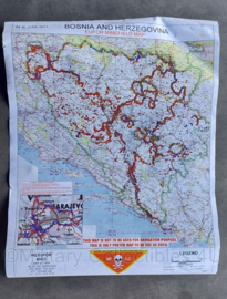 Bosnia and Herzegovina EUFOR Minefield Map 2011 - 79 x 61 cm -origineel